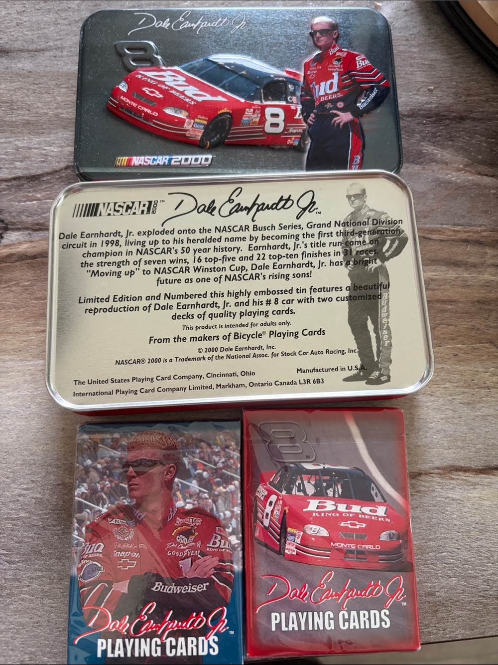 Dale Earnhardt jr NASCAR Playing Cards - Budweiser Set